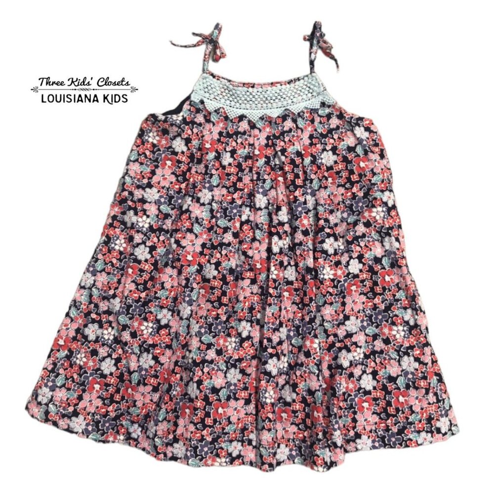 Genuine Kids 5T Floral & Crochet Dress